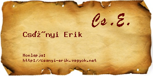 Csányi Erik névjegykártya
