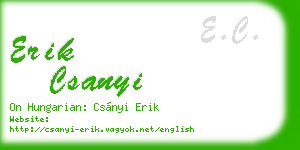 erik csanyi business card