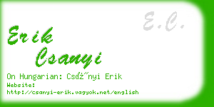 erik csanyi business card